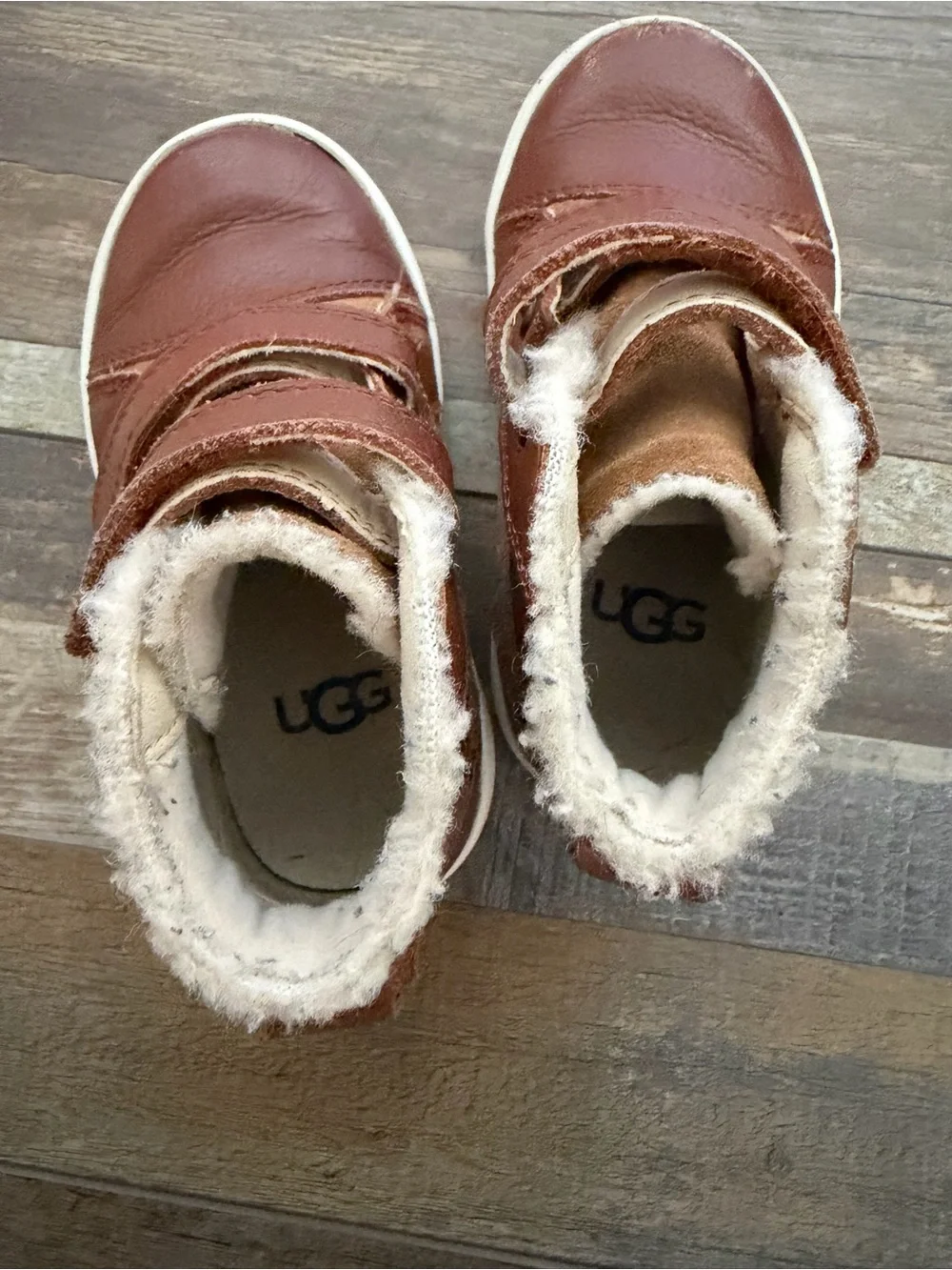 UGG Kids Brown Faux-Shearling High-Top Boots